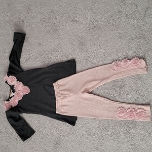 Girls 2pc set Mia Belle grey and pink